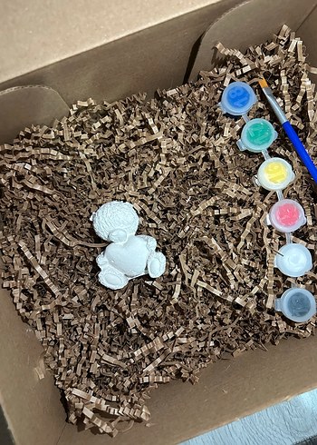 Beyaz Ayıcık Figürin Boyama Seti - Görsel 5