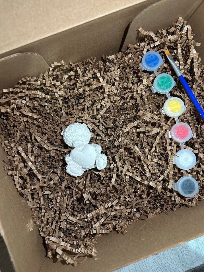 Beyaz Ayıcık Figürin Boyama Seti - Görsel 3