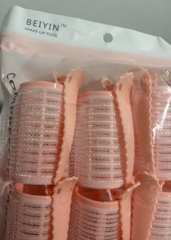 Beden Pastel Pembe Saç Bigudisi Seti BEIYIN