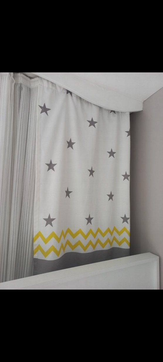 Gri Yıldız Desenli Çocuk Perdesi - Görsel 4