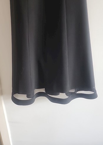 Diğer Siyah Transparan Detaylı Strappy Midi Elbise