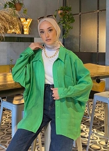 Oversize yeşil gömlek 