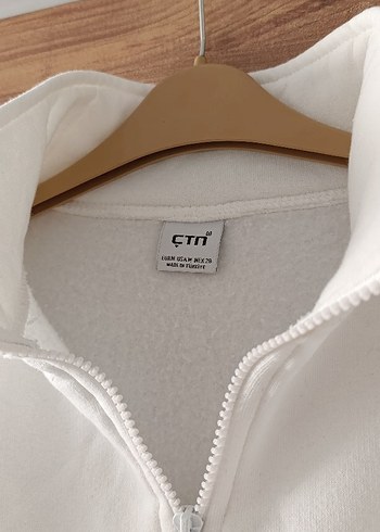 Kadın Beyaz Rahat Kesim Sweatshirt - Görsel 5