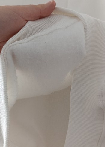 Kadın Beyaz Rahat Kesim Sweatshirt - Görsel 3