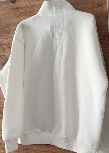 Kadın Beyaz Rahat Kesim Sweatshirt - Görsel 2