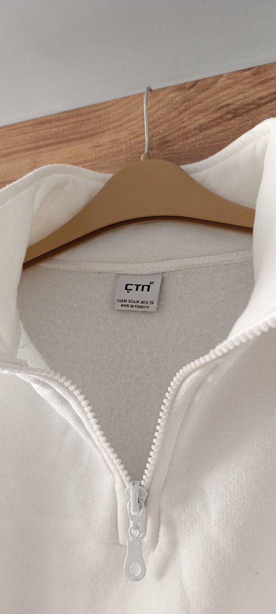 Kadın Beyaz Rahat Kesim Sweatshirt - Görsel 5