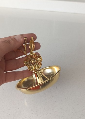 Altın Renkli Çiçek Desenli lokumluk sekerlik - Görsel 5