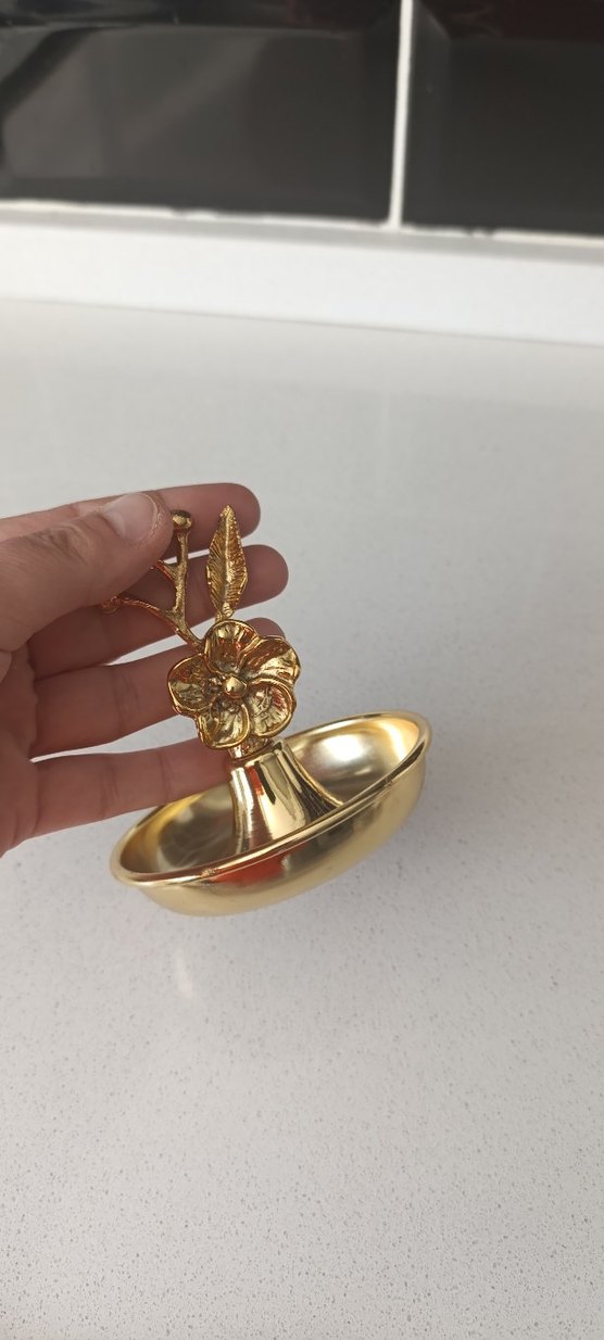 Altın Renkli Çiçek Desenli lokumluk sekerlik - Görsel 5