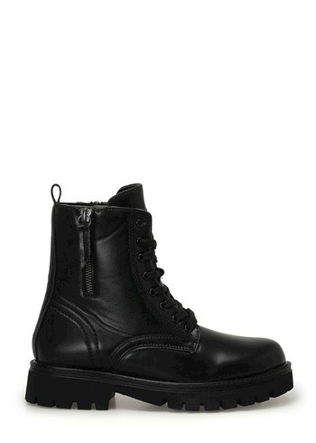 Siyah Deri Kemerli Blok Topuklu Bot - Görsel 2