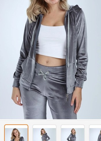 Gri Kadife Salaş Eşofman Takımı - Görsel 2