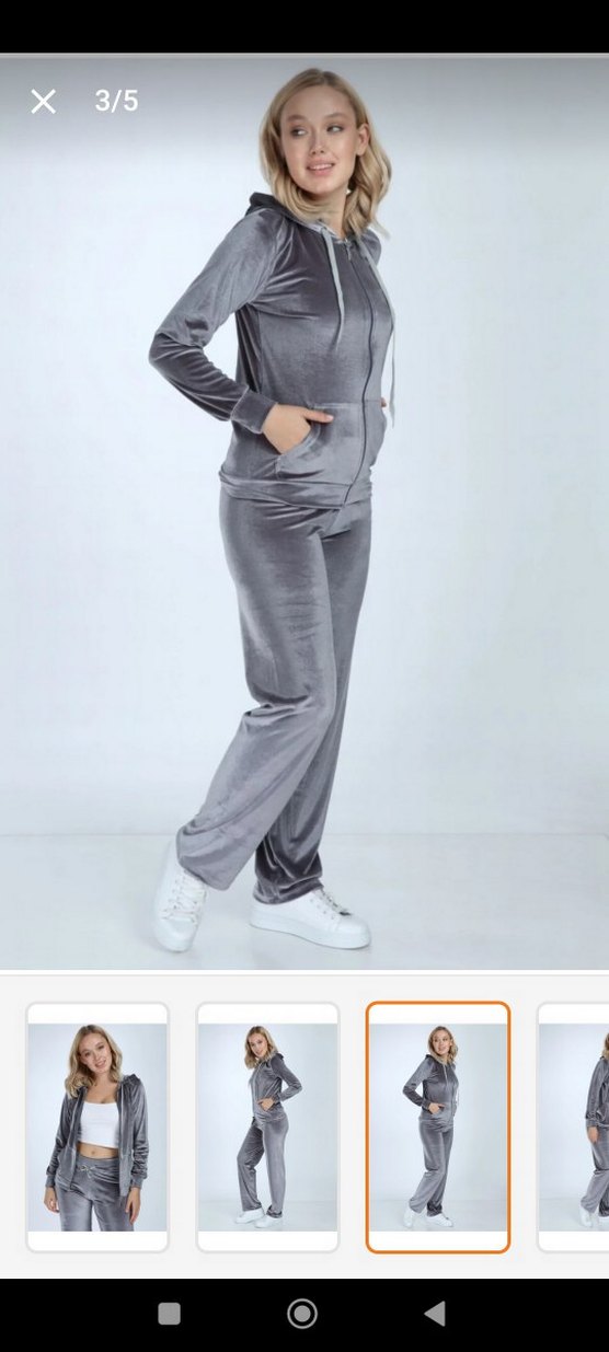 Gri Kadife Salaş Eşofman Takımı - Görsel 3