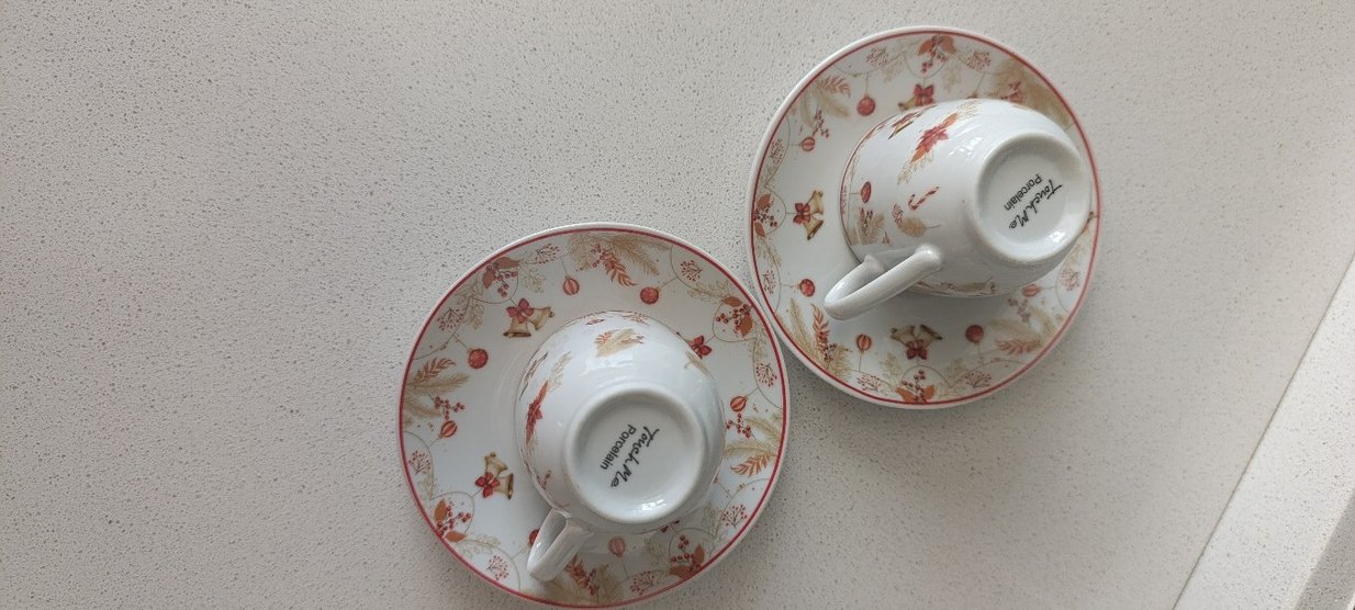 Renkli Desenli Beyaz Kahve Fincanı Seti - Görsel 3