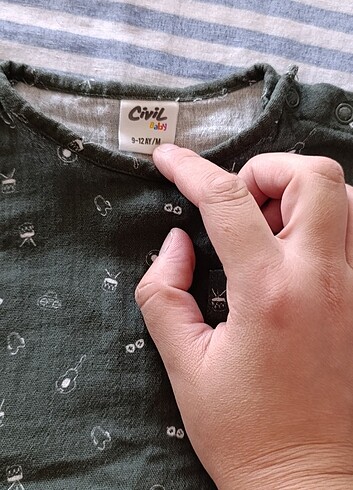 Civil Unisex bebek üst 