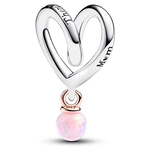  Beden gri Renk Pandora Kalp Charm