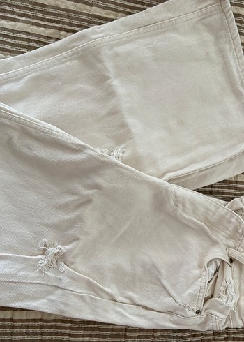Trendyol & Milla yırtık ripped ekru jean yüksek bel