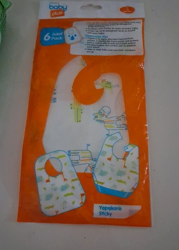 Bebek için yapışkanlı baskılı önlük seti - Görsel 3