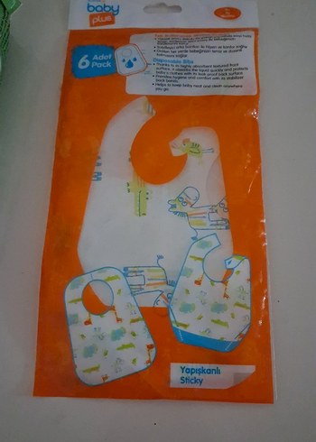 Bebek için yapışkanlı baskılı önlük seti - Görsel 2