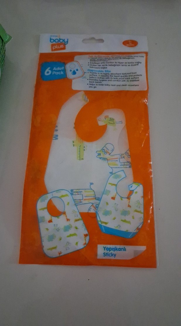 Bebek için yapışkanlı baskılı önlük seti - Görsel 2