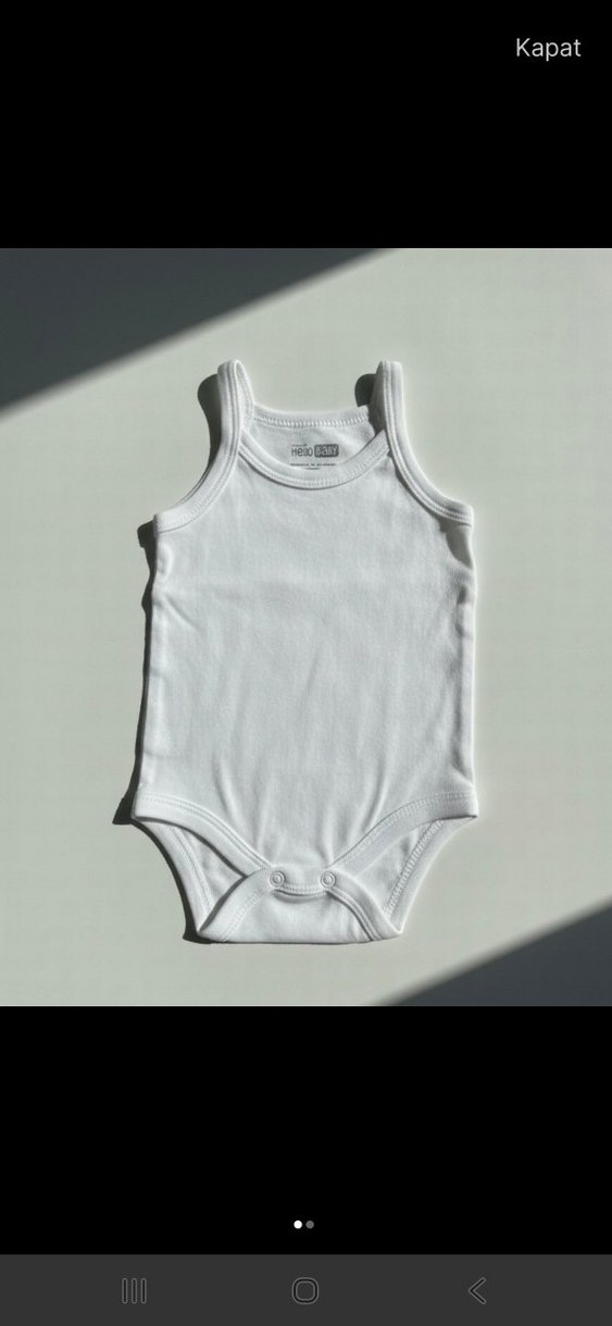 Beyaz Bebek Atlet Çıtçıtlı - Görsel 3