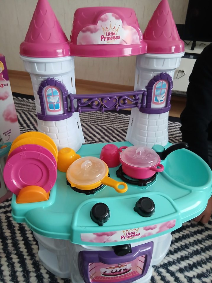 Renkli Prenses Temalı Çocuk Oyun Mutfak Seti - Görsel 3