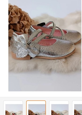 Tokalı Gri Kız Çocuk Babet - Görsel 2