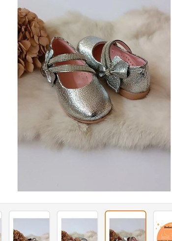 Tokalı Gri Kız Çocuk Babet - Görsel 4