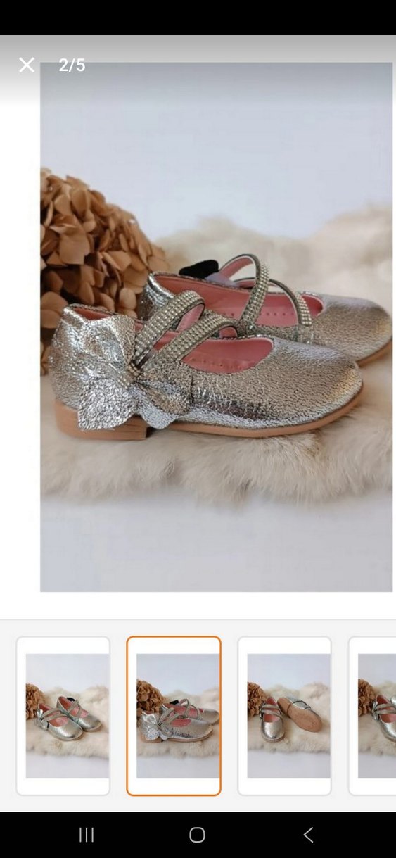 Tokalı Gri Kız Çocuk Babet - Görsel 2