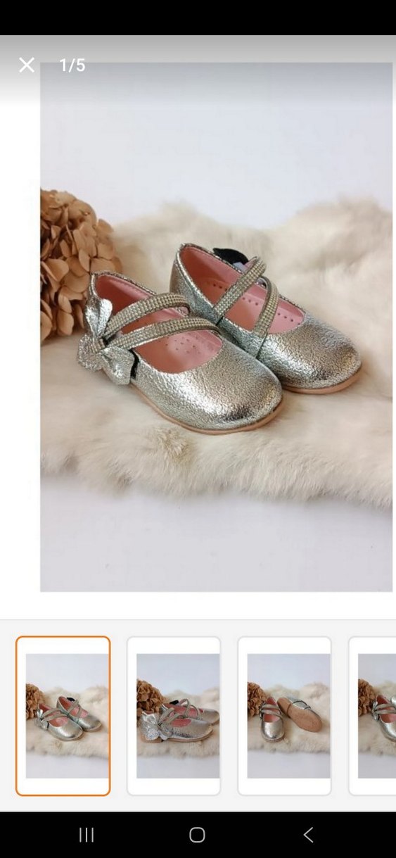 Tokalı Gri Kız Çocuk Babet - Görsel 3