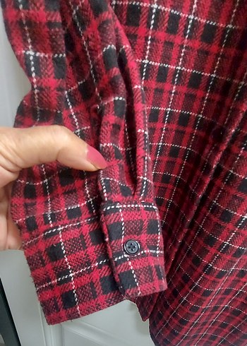 Ekose tunik gömlek Kadın Gömlek M/L - Görsel 5