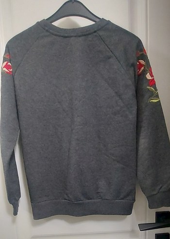 DIES Gri Nakışlı Kadın Sweatshirt - Görsel 3