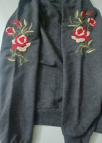 DIES Gri Nakışlı Kadın Sweatshirt - Görsel 5