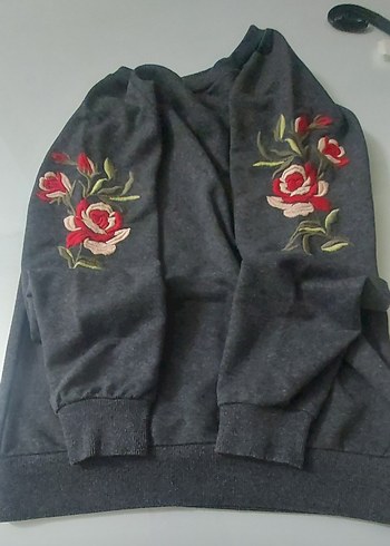 DIES Gri Nakışlı Kadın Sweatshirt - Görsel 7