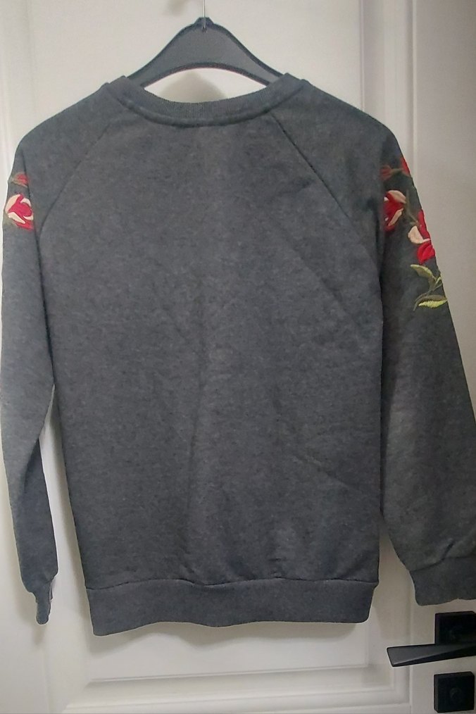 DIES Gri Nakışlı Kadın Sweatshirt - Görsel 3