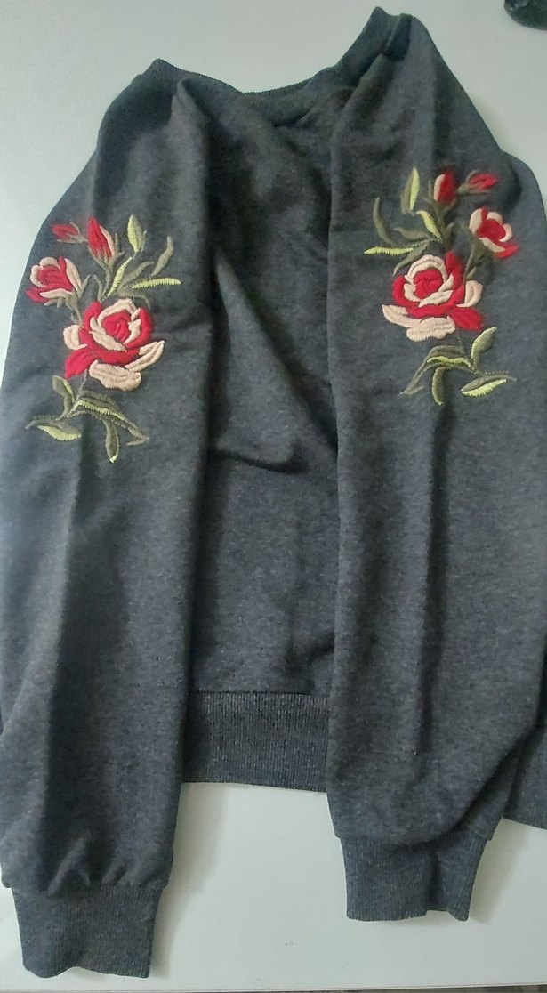 DIES Gri Nakışlı Kadın Sweatshirt - Görsel 5