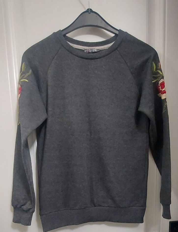 DIES Gri Nakışlı Kadın Sweatshirt - Görsel 2