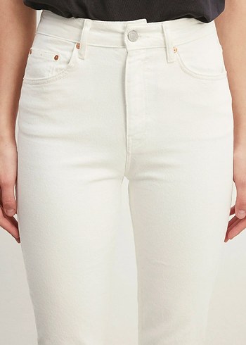 Beyaz Kadın Kot Pantolon Regular Fit 29/30