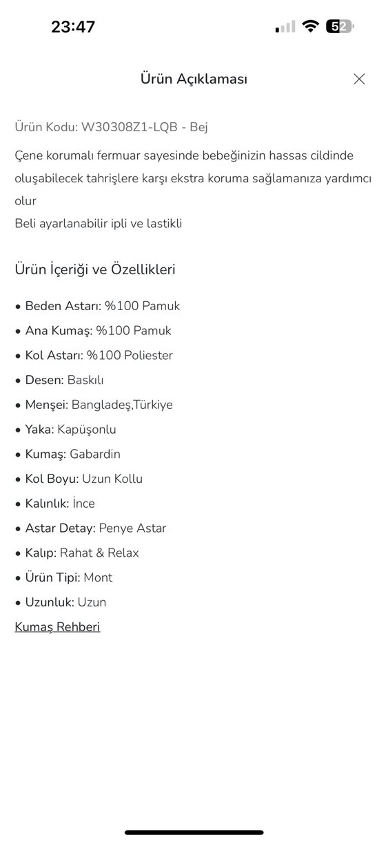 LCW baby Kapüşonlu Kız Bebek Mont - Görsel 3