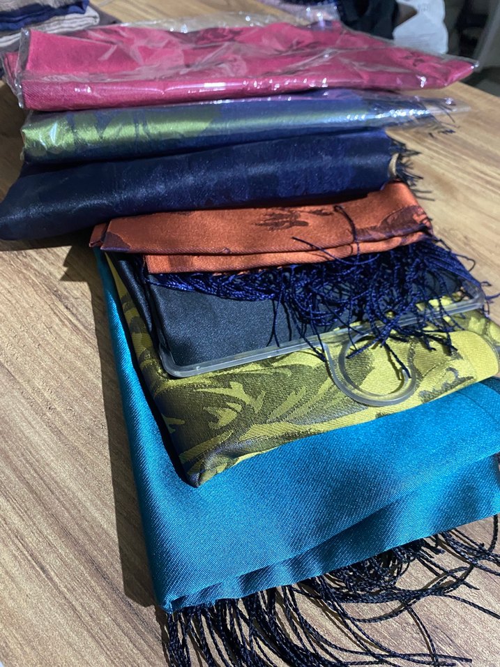 Kadın Çok Renkli İpek Görünümlü Bohem Şal - Görsel 2