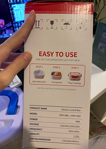 Elektrikli Beyaz Lunchbox yemek kabı - Görsel 6