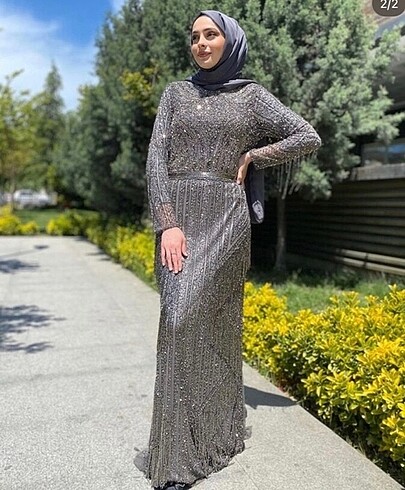 diğer Beden Kadın füme abiye