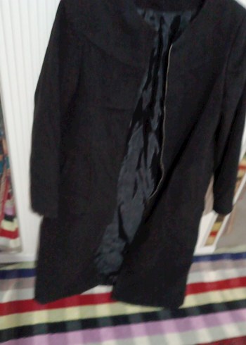 Siyah Uzun Kadın Kaban - Görsel 5