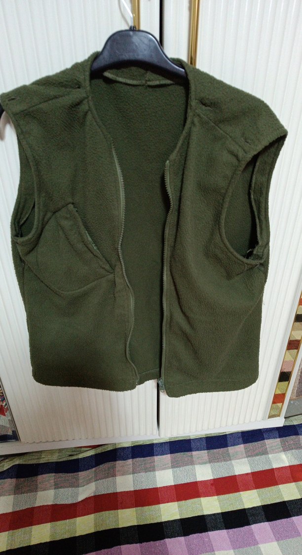 Kadin erkek Haki Fermuarlı Polar Yelek - Görsel 2