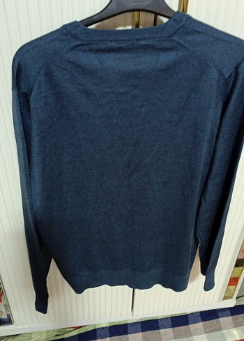 Erkek Gri V Yakalı Yün Kazak - Görsel 4