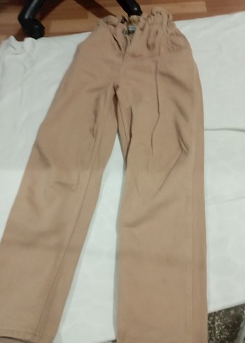 Bej Rahat Kesim Kadın Keten Pantolon - Görsel 4