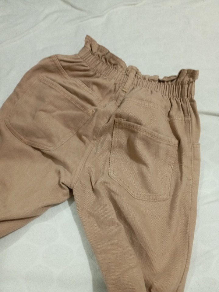 Bej Rahat Kesim Kadın Keten Pantolon - Görsel 5