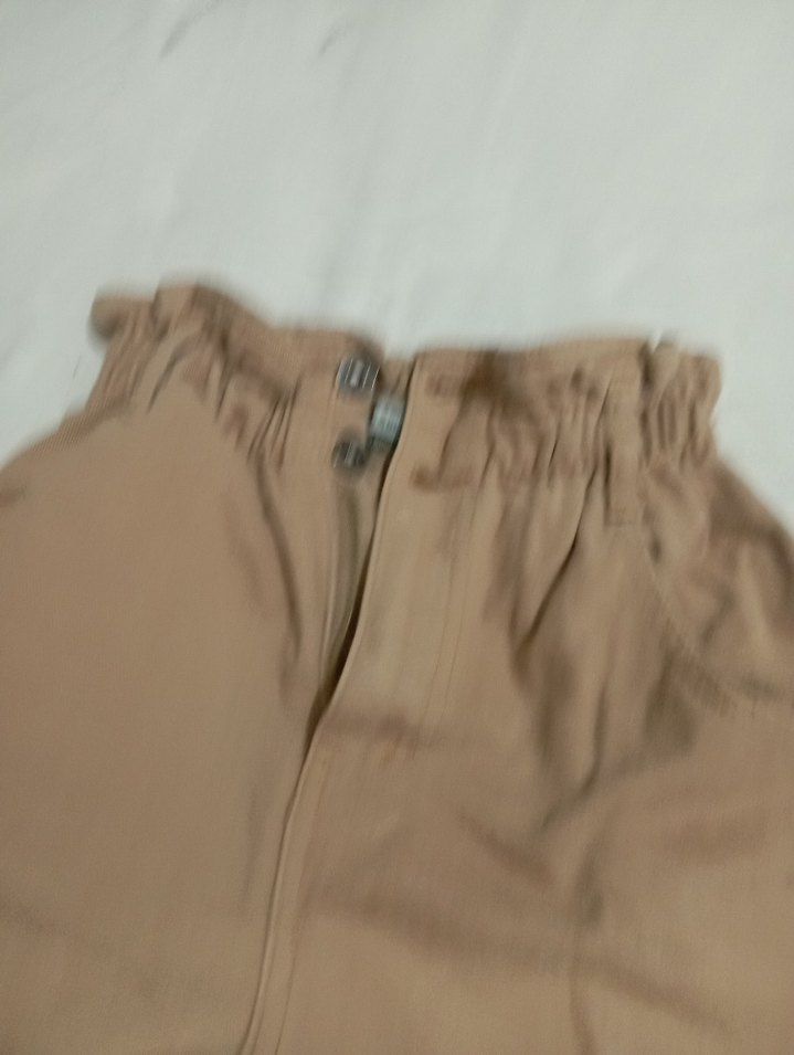 Bej Rahat Kesim Kadın Keten Pantolon - Görsel 2