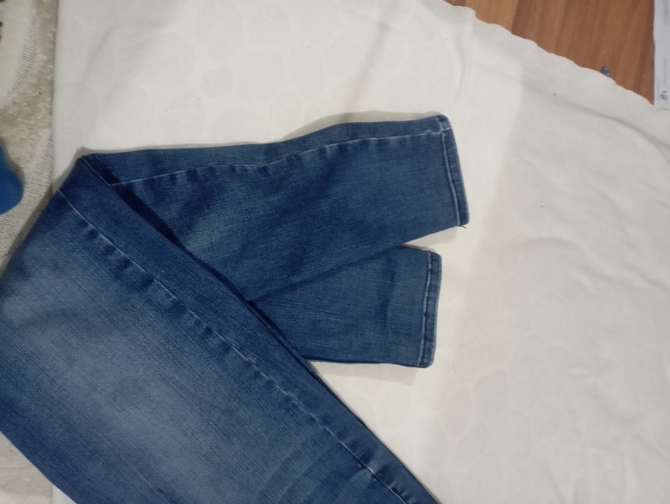 Düğmeli Mavi Kadın Denim Pantolon - Görsel 4