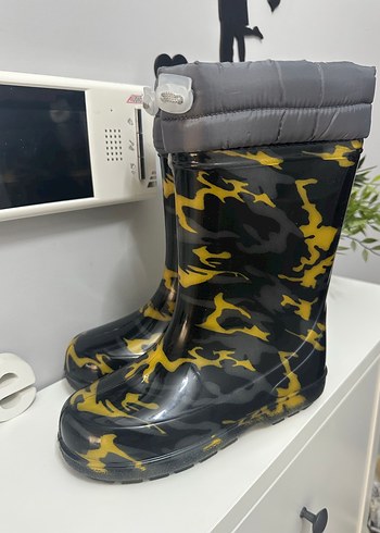 Kamuflaj Desenli Sarı Erkek çocuk yağmur Çizmesi