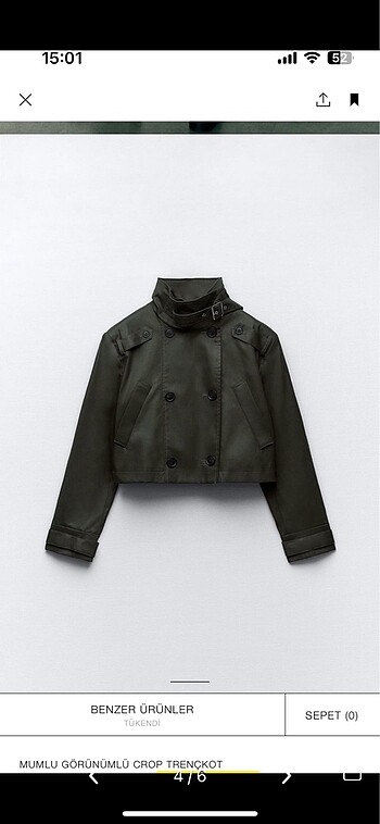 34 Beden haki Renk Zara trenckot