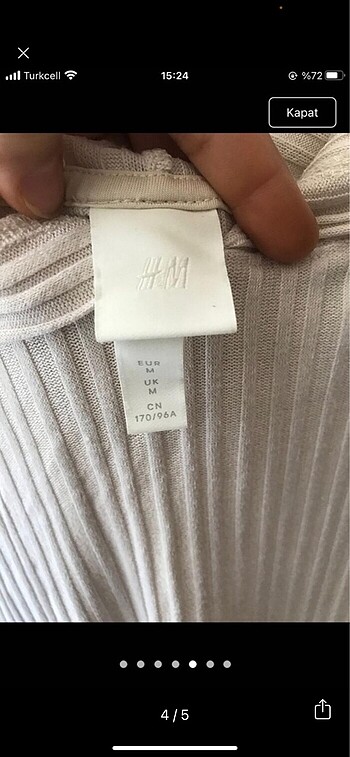 m Beden ten rengi Renk H&M fitilli takım üst pantolon kapüşonlu